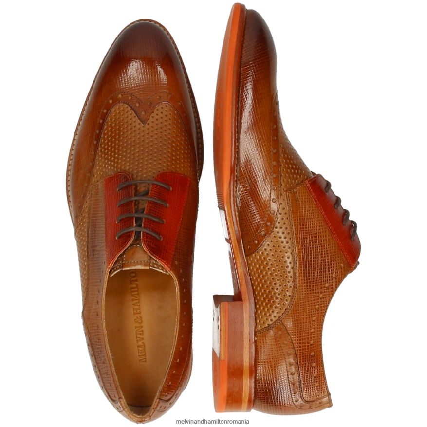 bărbați Melvin & Hamilton bobby 1 maro deschis pantofi derby 2R24J4395