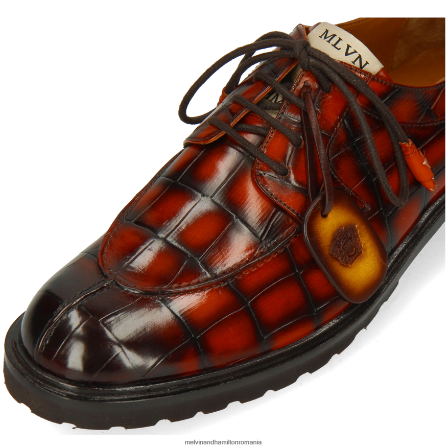 bărbați Melvin & Hamilton străpunge 2 portocale pantofi derby 2R24J4430