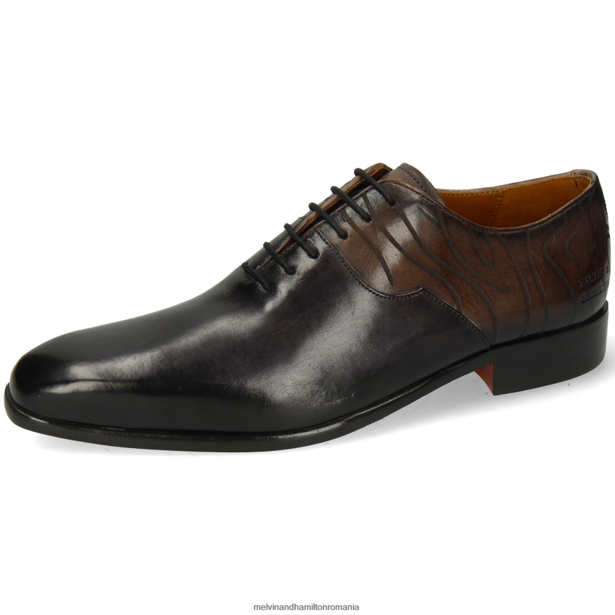 bărbați Melvin & Hamilton Lewis 53 negru pantofi oxford 2R24J4182